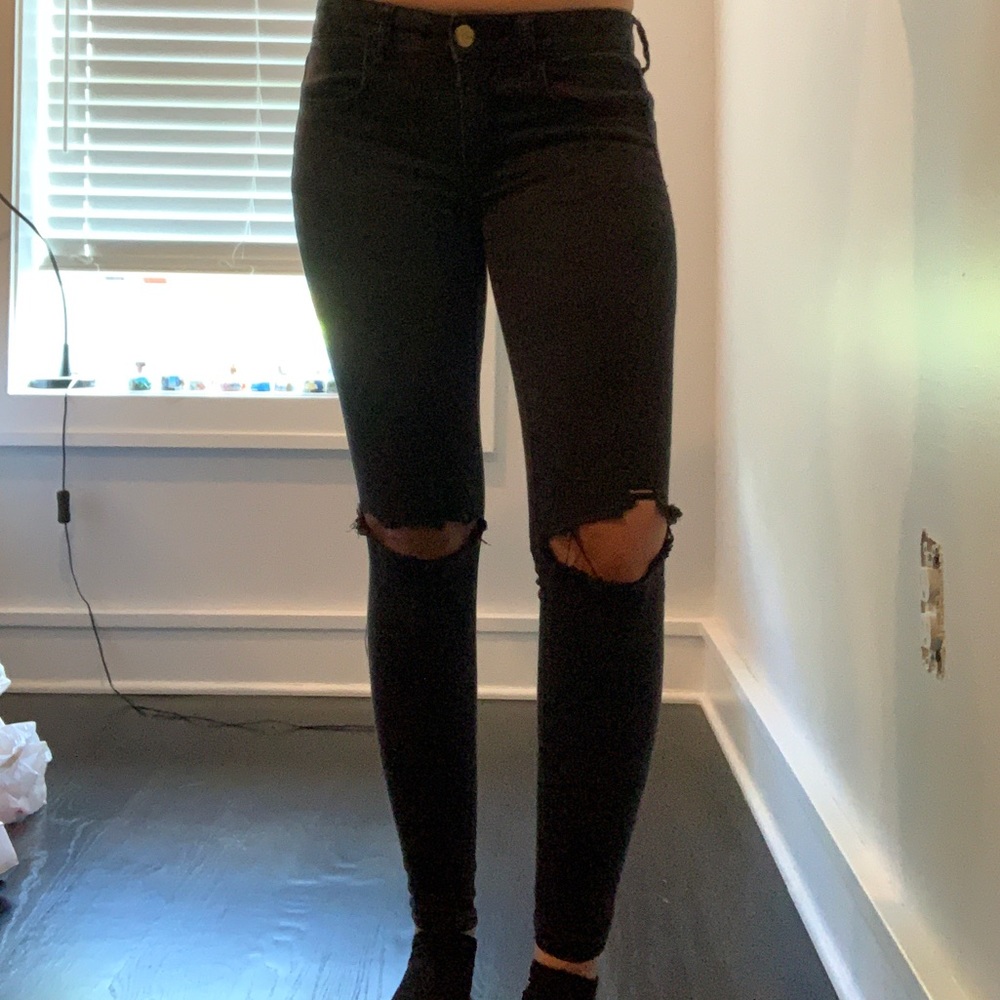 Ripped black American eagle jeans